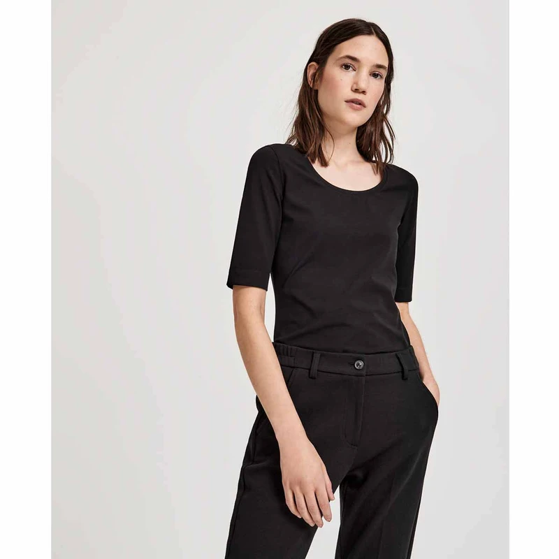 Dames T-shirt daily F Opus ZWART