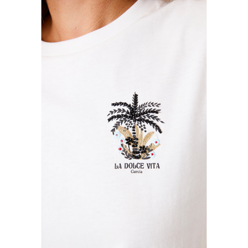 Dames T-shirt E50210 Garcia OFF-WHITE