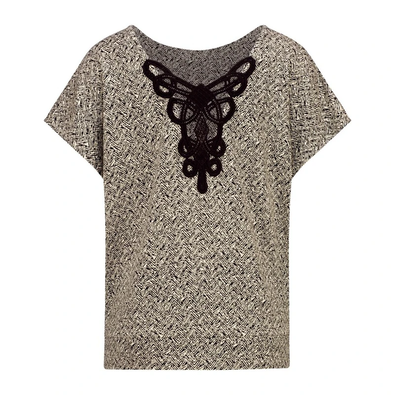 Dames T-shirt EX23-13033 Expresso ZWART