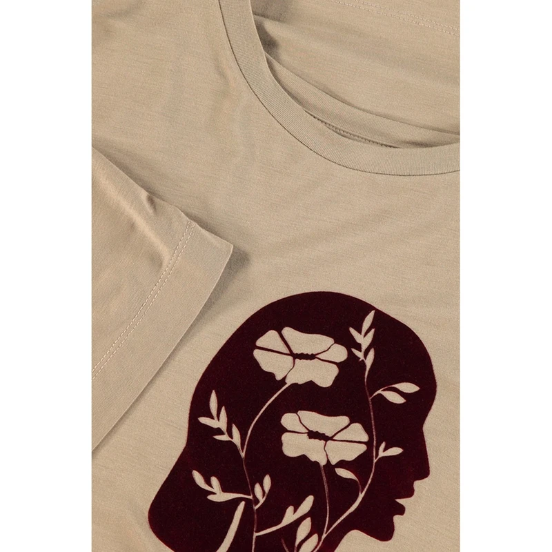 Dames T-shirt EX23-13107 Expresso TAUPE