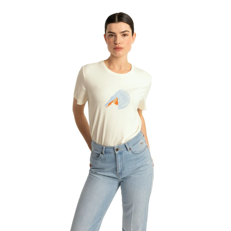 Dames T-shirt EX24-13027 Expresso OFF-WHITE