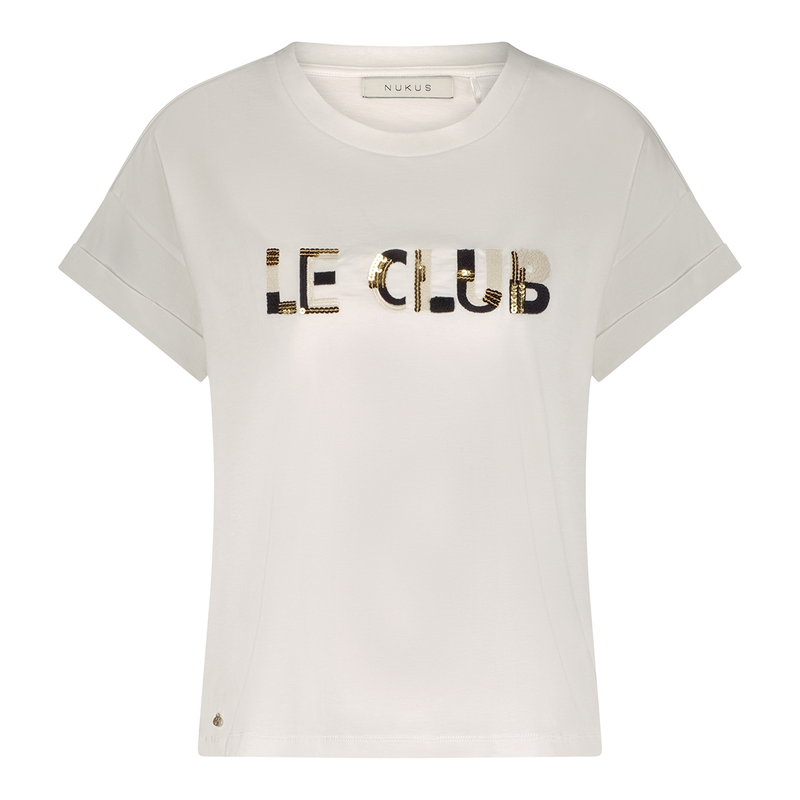 Dames T-shirt FEMKE SHIRT LE CLUB Nukus OFF-WHITE