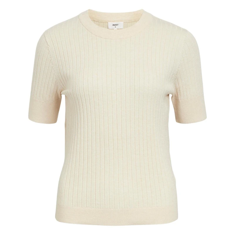 Dames T-shirt OBJNOELLE Object ZAND