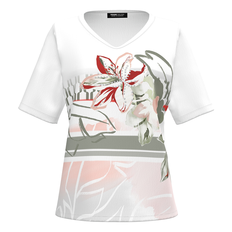 Dames T-shirt S52203405 Frank Walder ROOD DESSIN