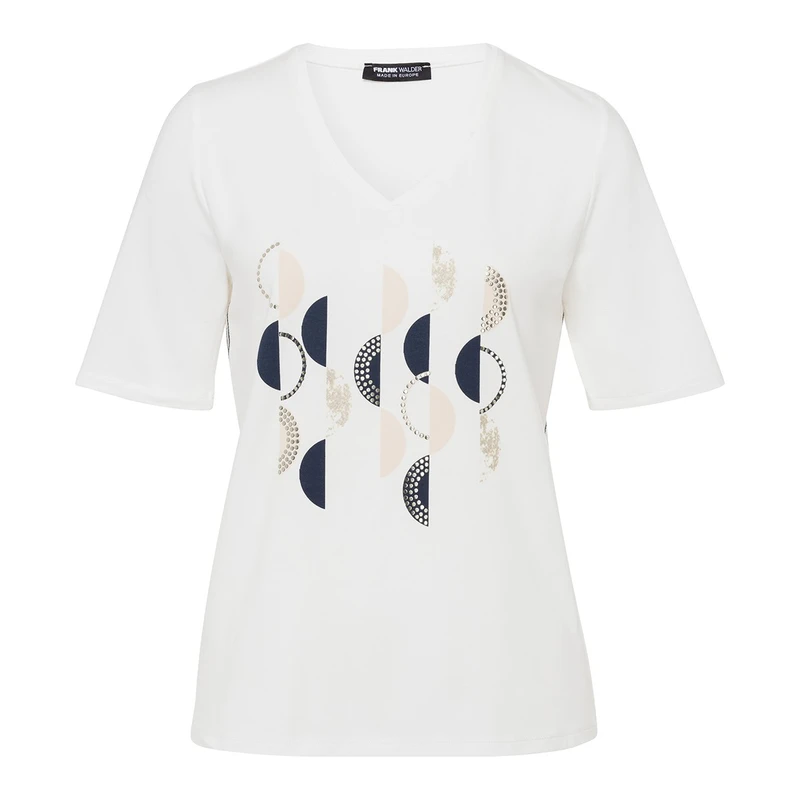 Dames T-shirt S53304450 Frank Walder BLAUW DESSIN
