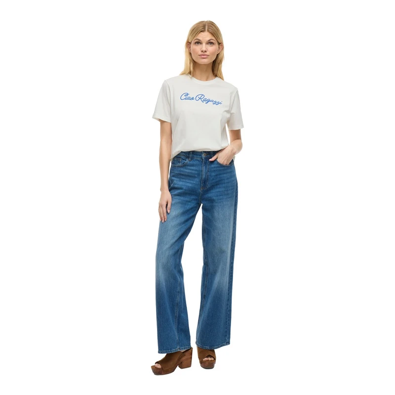 Dames T-shirt VISYBIL Vila WIT DESSIN