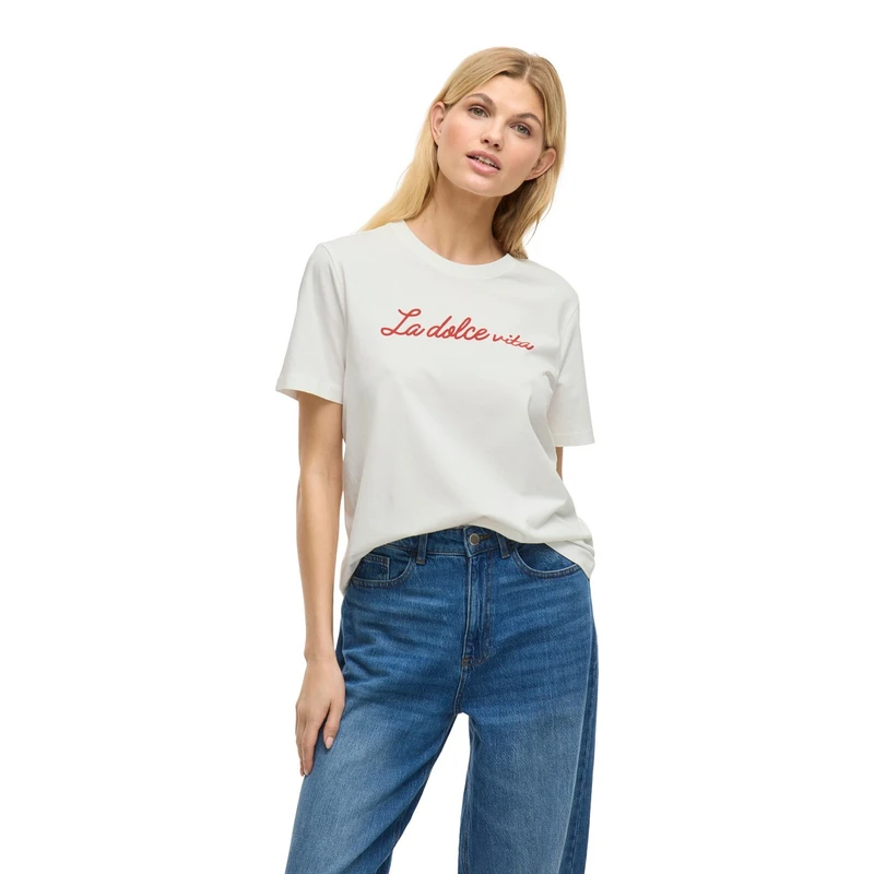 Dames T-shirt VISYBIL Vila Wit