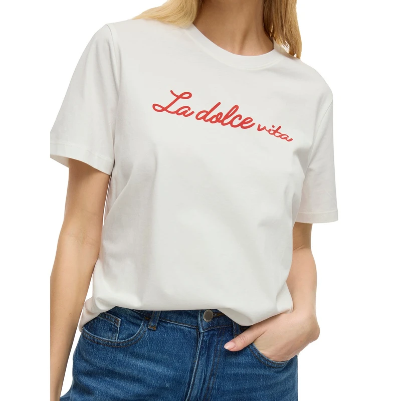 Dames T-shirt VISYBIL Vila Wit