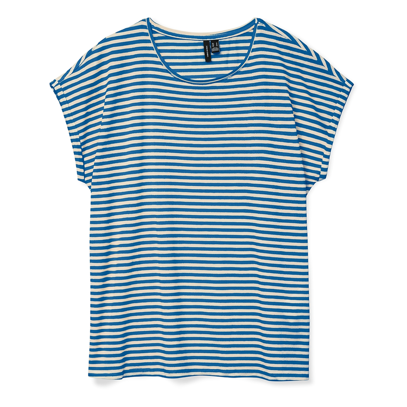Dames T-shirt VMAVA Vero Moda BLAUW DESSIN
