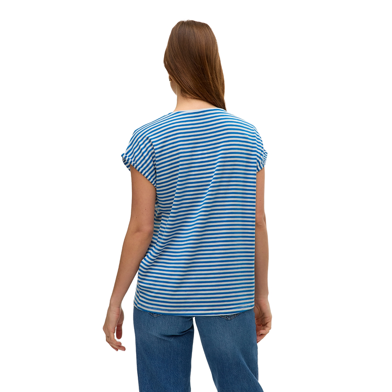 Dames T-shirt VMAVA Vero Moda BLAUW DESSIN
