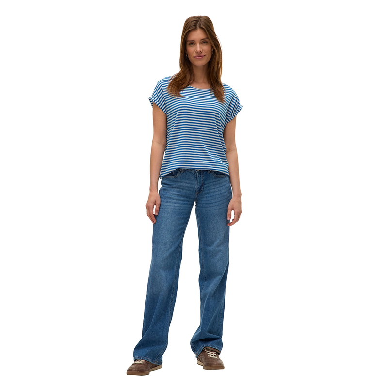 Dames T-shirt VMAVA Vero Moda BLAUW DESSIN