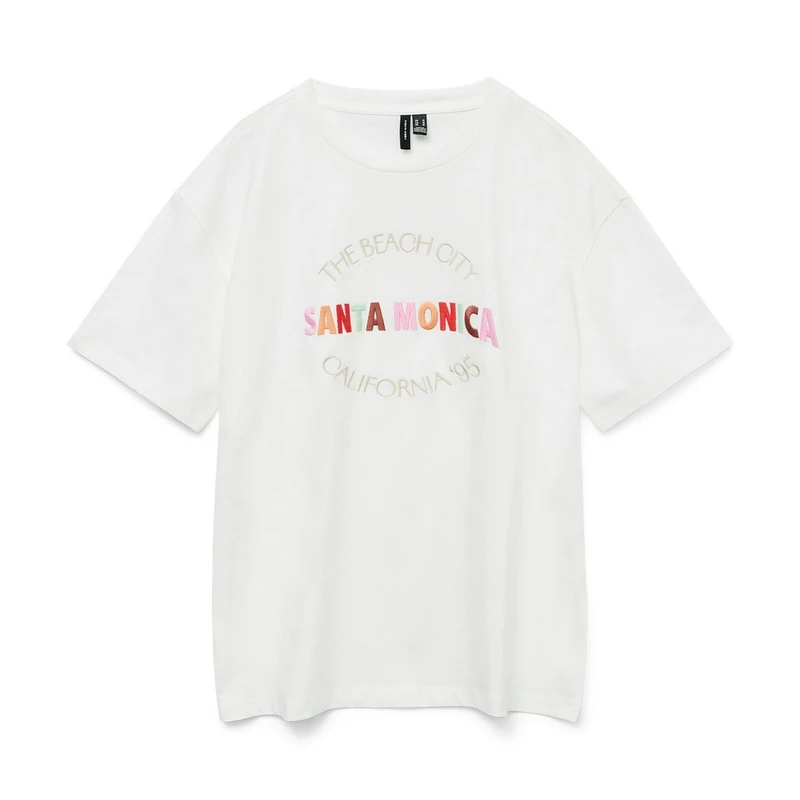 Dames T-shirt VMSARA Vero Moda WIT DESSIN