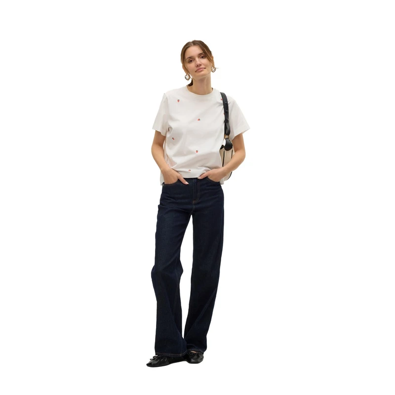 Dames T-shirt VMSOLVEI Vero Moda BLEU
