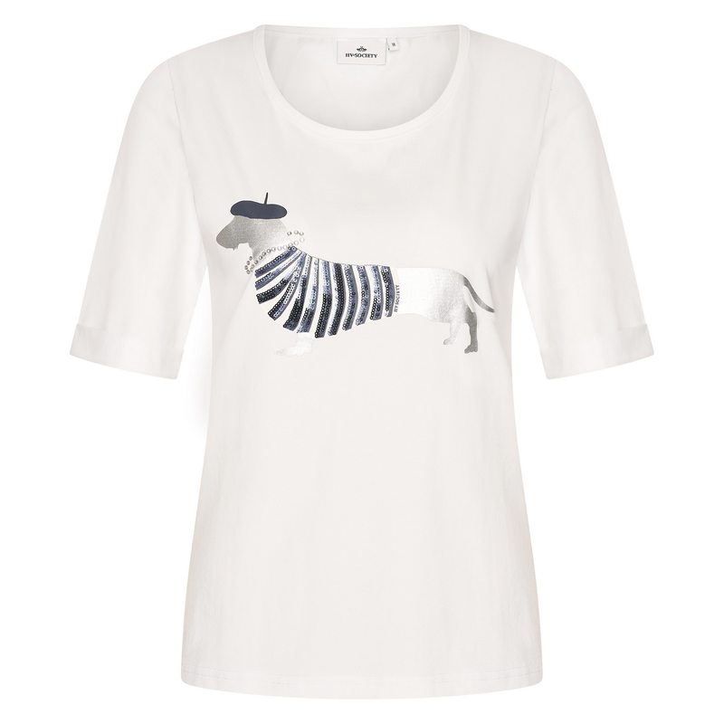 Dames T-shirt Yara HV Society WHITE DENIM