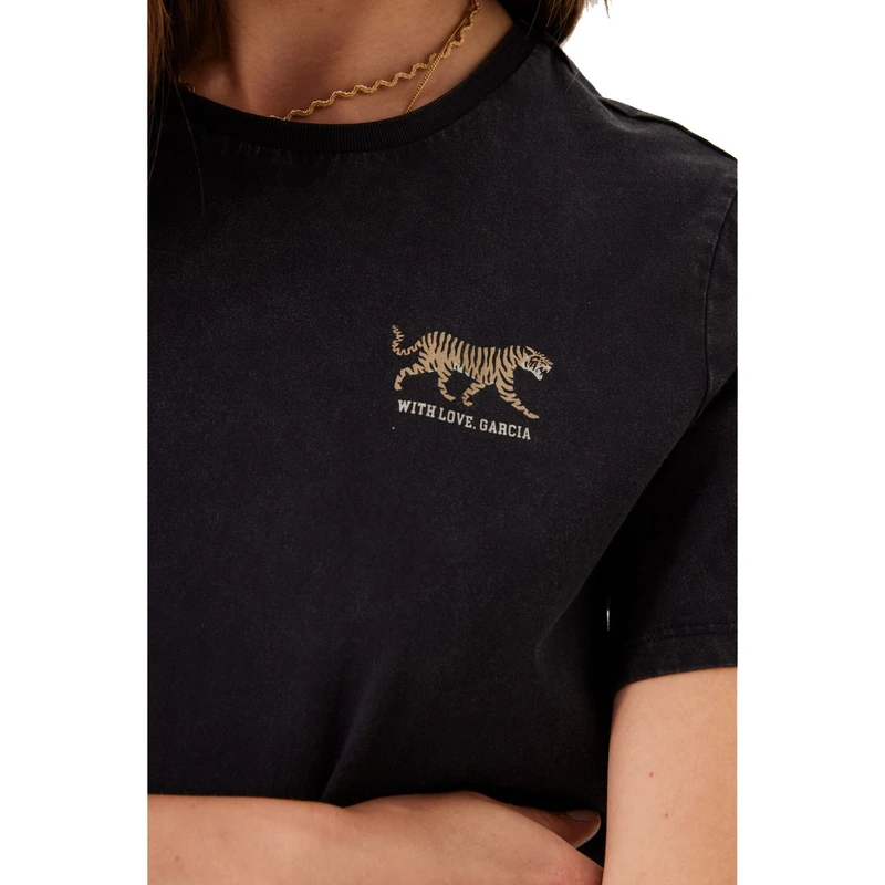 Dames T-shirt Z0012 Garcia ZWART