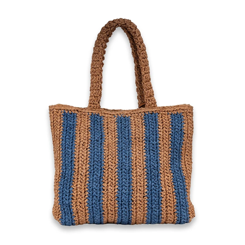 Dames Tas Straw Shopper Bulaggi BLEU