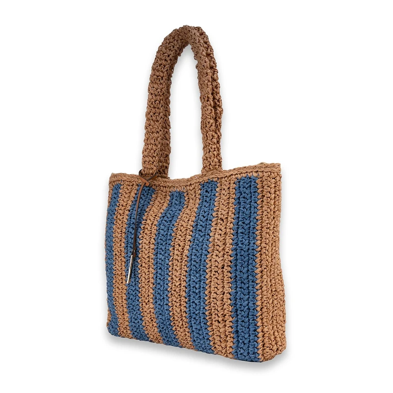Dames Tas Straw Shopper Bulaggi BLEU