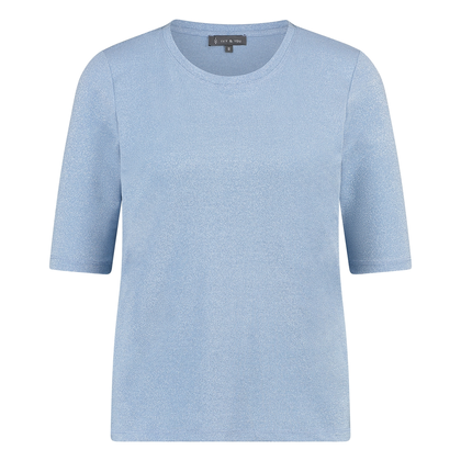 Dames Top 24175 R-hals km lurex