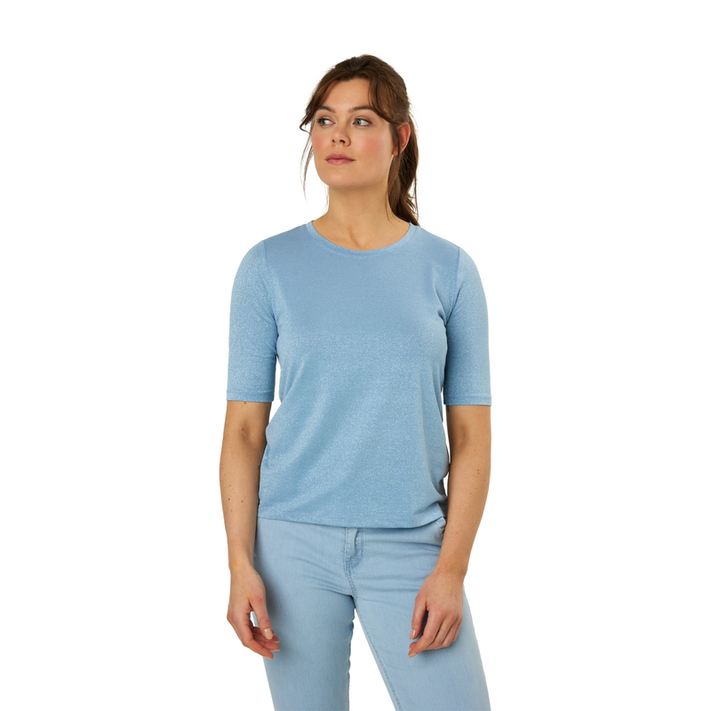 Dames Top 24175 R-hals km lurex Ivy & You BLEU
