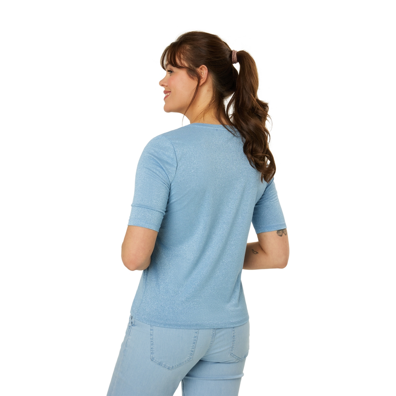 Dames Top 24175 R-hals km lurex Ivy & You BLEU