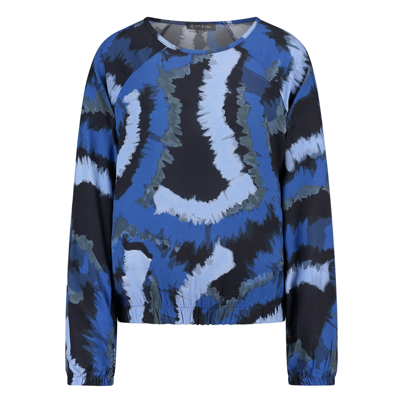Dames Top 24179 blouson dessin Ivy & You BLAUW DESSIN