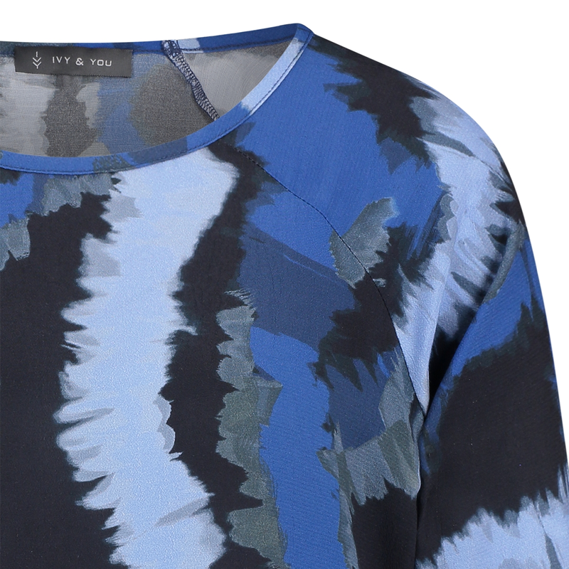 Dames Top 24179 blouson dessin Ivy & You BLAUW DESSIN