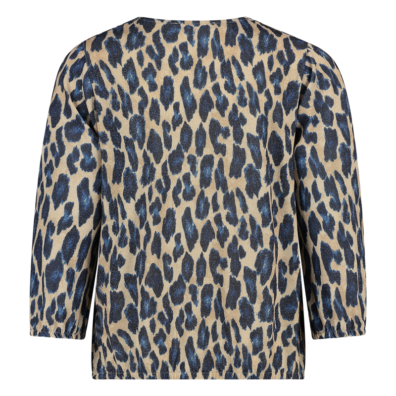 Dames Top 25003 top panterprint jersey lurex Sanne BLAUW DESSIN