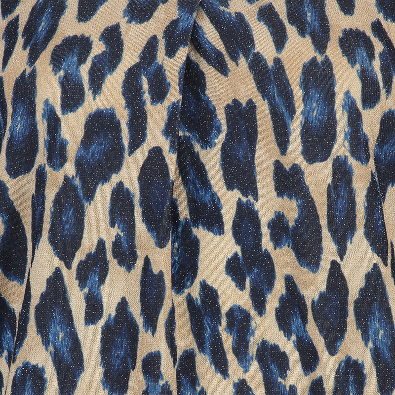 Dames Top 25003 top panterprint jersey lurex Sanne BLAUW DESSIN