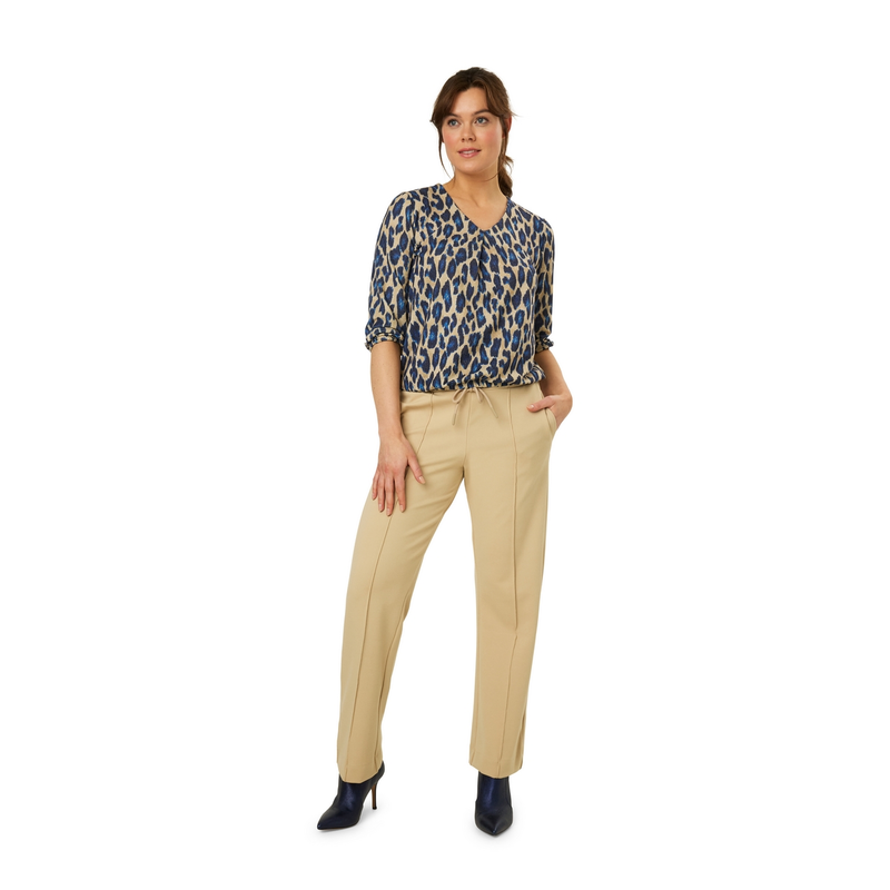 Dames Top 25003 top panterprint jersey lurex Sanne BLAUW DESSIN