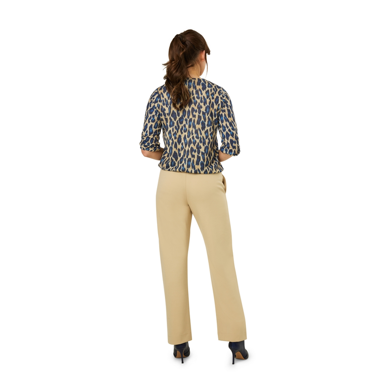 Dames Top 25003 top panterprint jersey lurex Sanne BLAUW DESSIN
