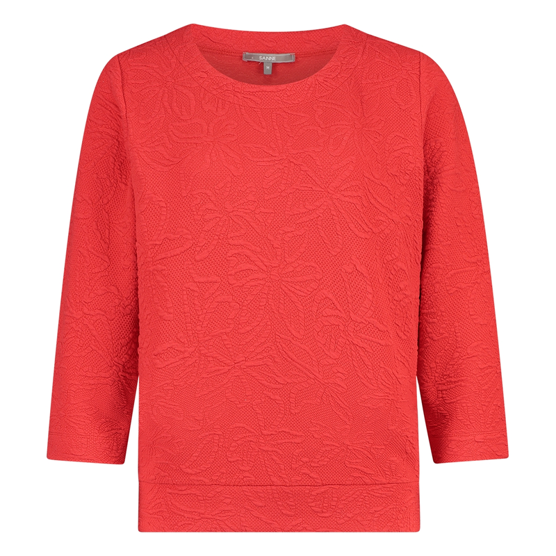 Dames Top 25004 top structuur jacq Sanne ROOD