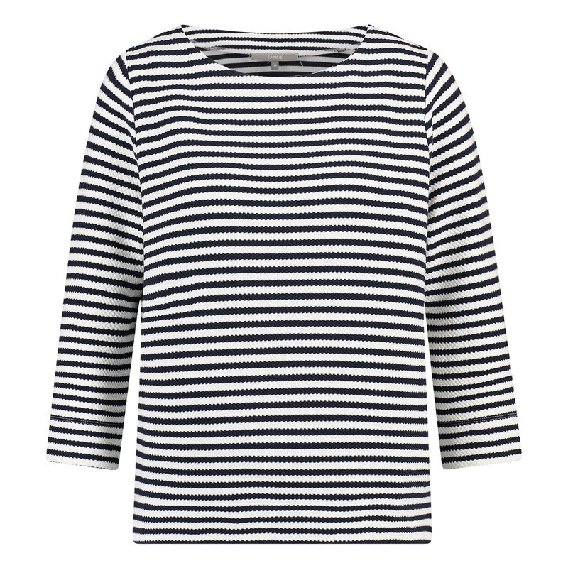 Dames Top 25021 top ls stripe structure Sanne NAVY