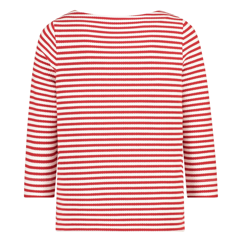 Dames Top 25021 top ls stripe structure Sanne ROOD