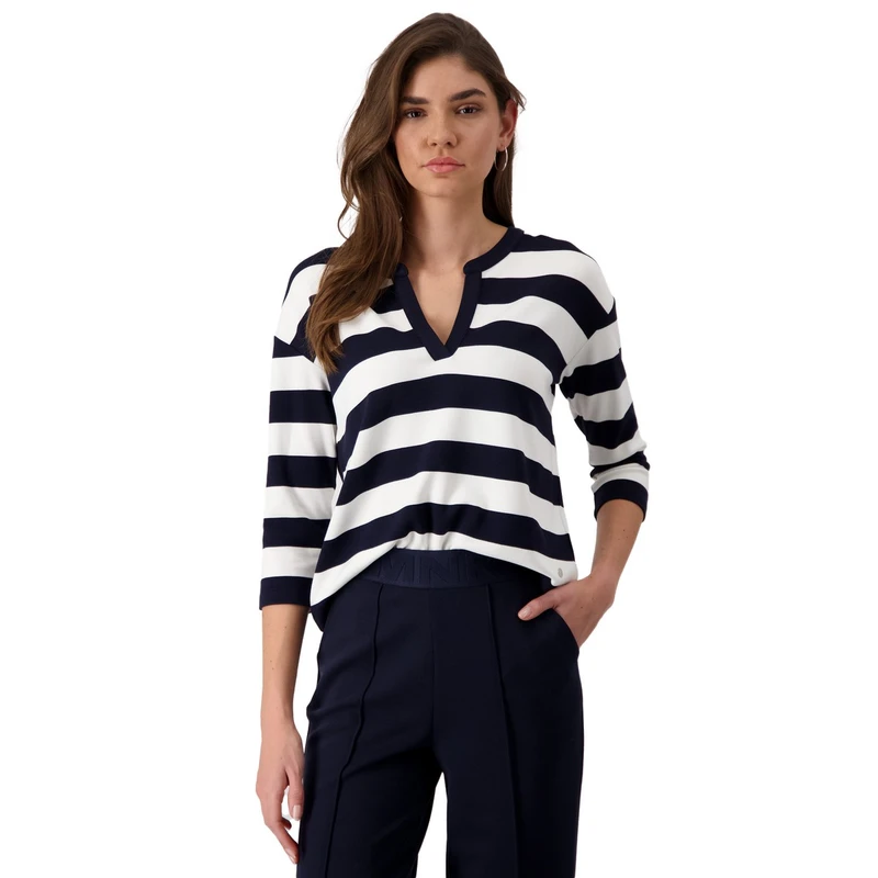 Dames Top 409337 Monari BLAUW DESSIN