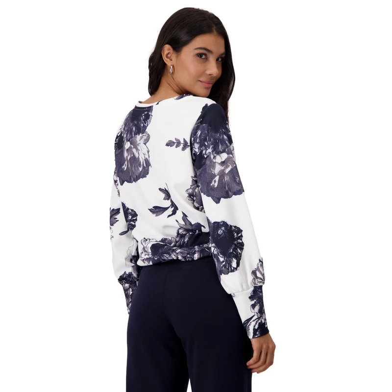 Dames Top 409361 Monari BLAUW DESSIN