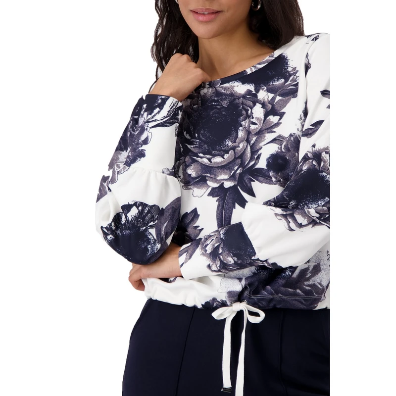 Dames Top 409361 Monari BLAUW DESSIN