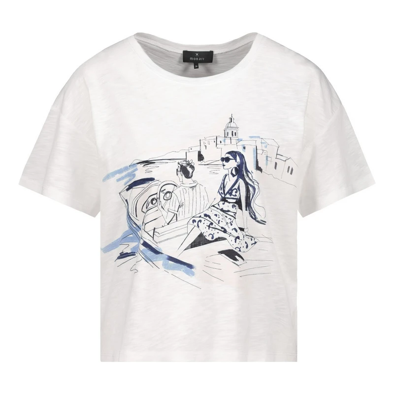 Dames Top 409686 Monari BLAUW DESSIN
