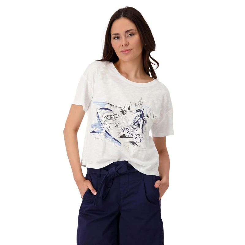 Dames Top 409686 Monari BLAUW DESSIN