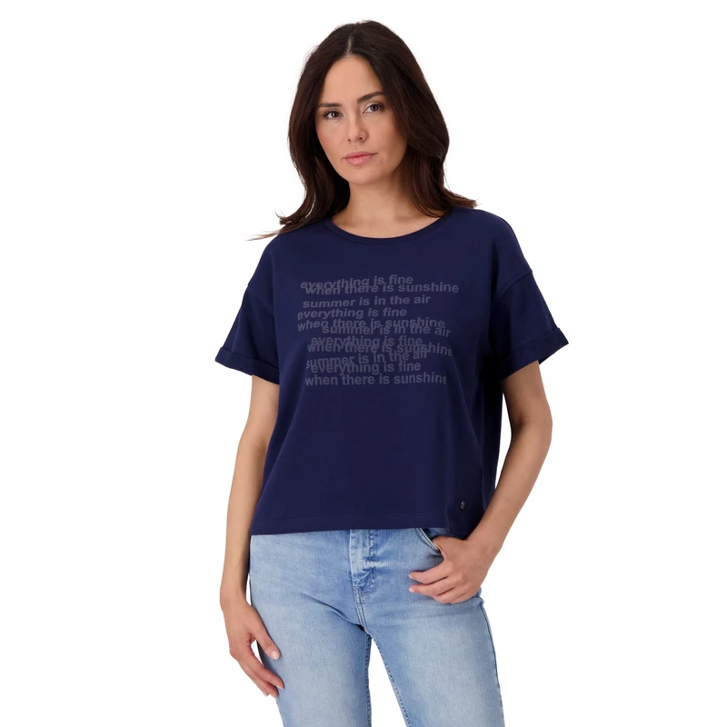 Dames Top 409924 Monari BLAUW DESSIN