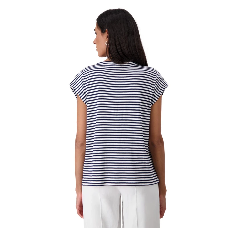 Dames Top 410022 Monari BLAUW DESSIN