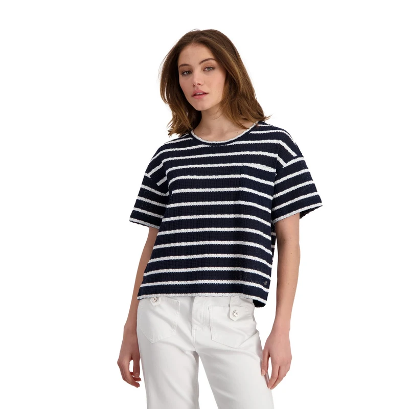 Dames Top 410060 Monari BLAUW DESSIN