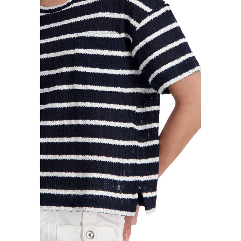 Dames Top 410060 Monari BLAUW DESSIN