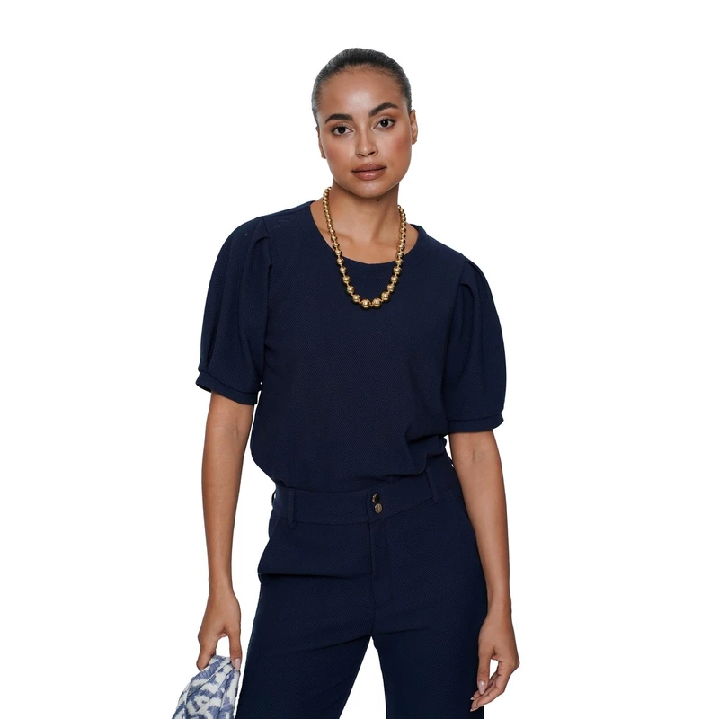 Dames Top 52082-21 Geisha BLAUW DESSIN