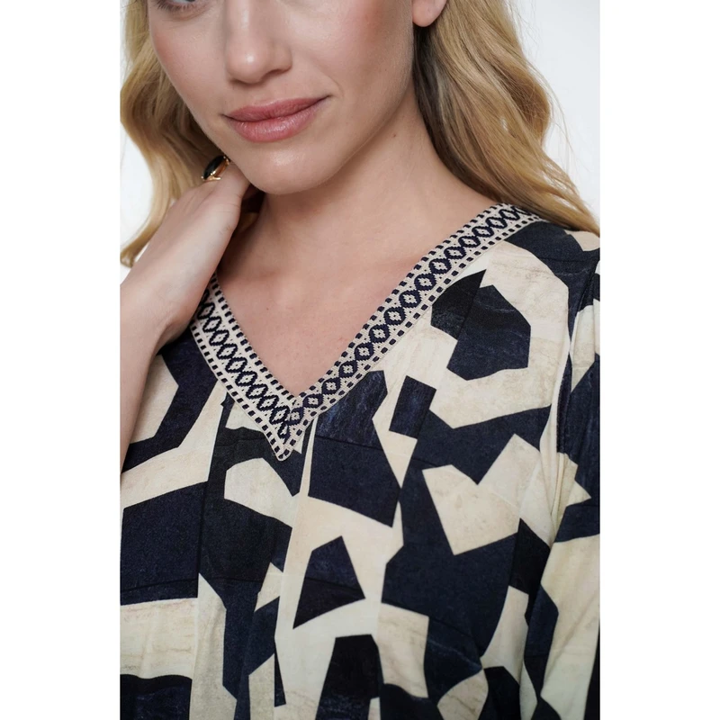 Dames Top 52174-20 Geisha BLAUW DESSIN