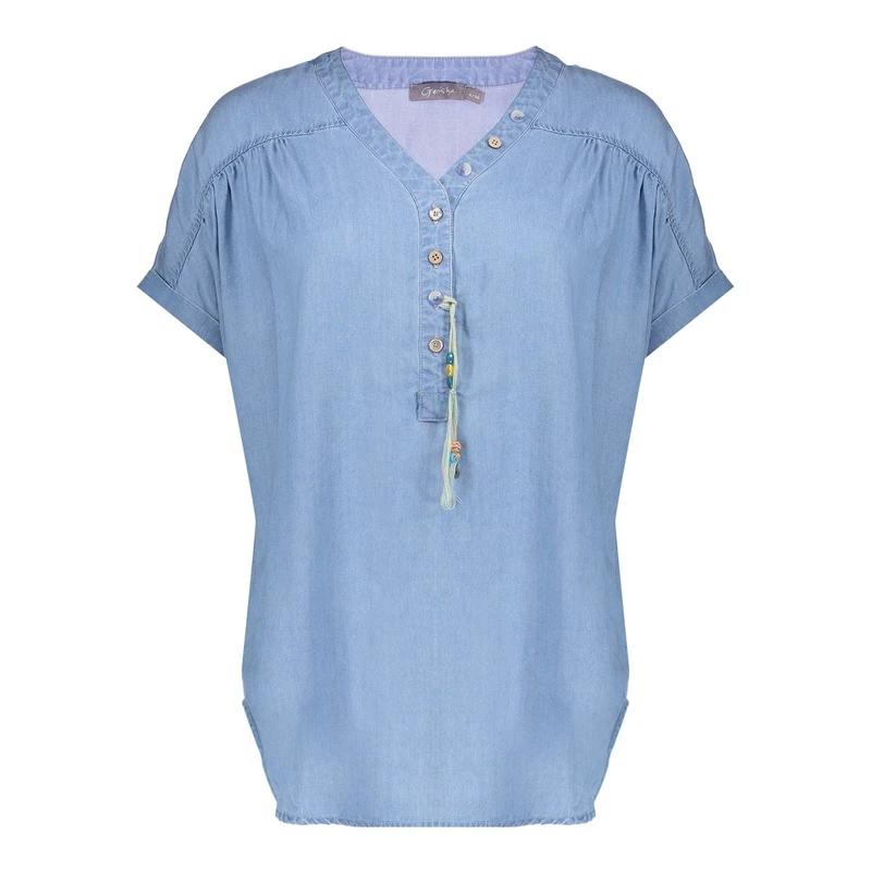 Dames Top 53001-10 Geisha MID BLUE DENIM
