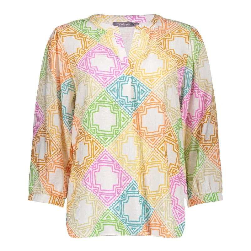Dames Top 53263-20 Geisha GROEN DESSIN