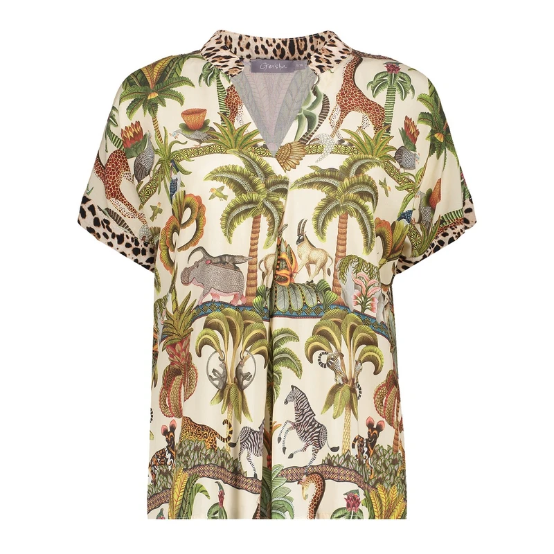 Dames Top 53381-70 Geisha GROEN DESSIN