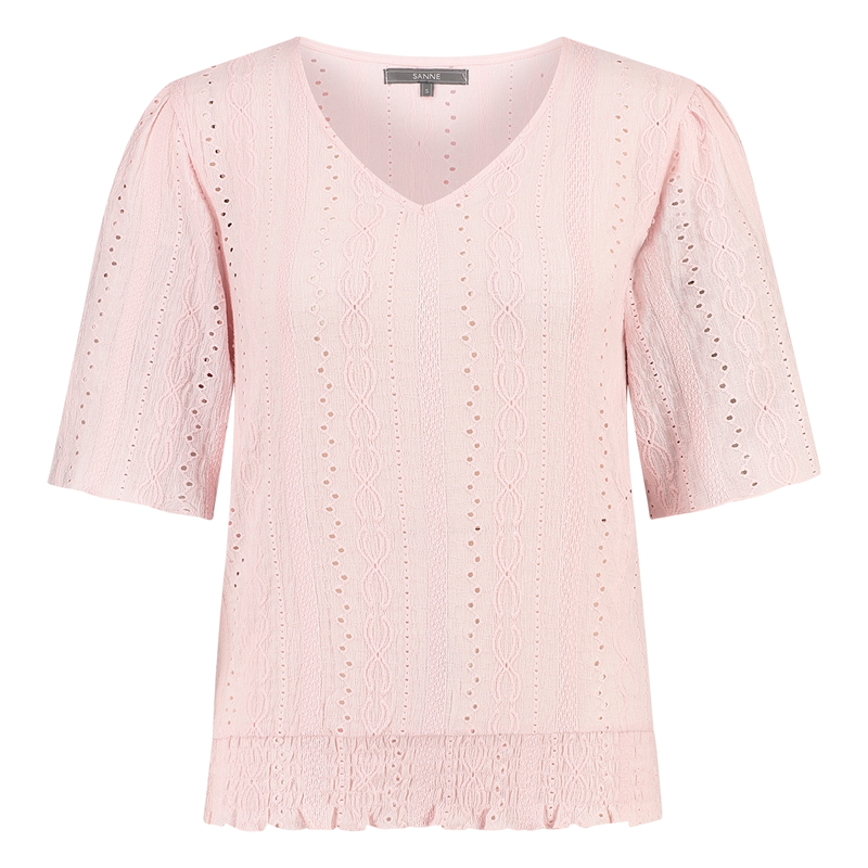 Dames Top ajour vlindermw Sanne ROZE