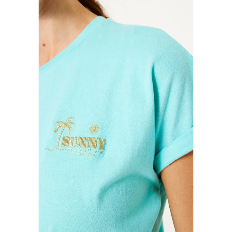 Dames Top D50001 Garcia BLEACHED BLUE DENIM
