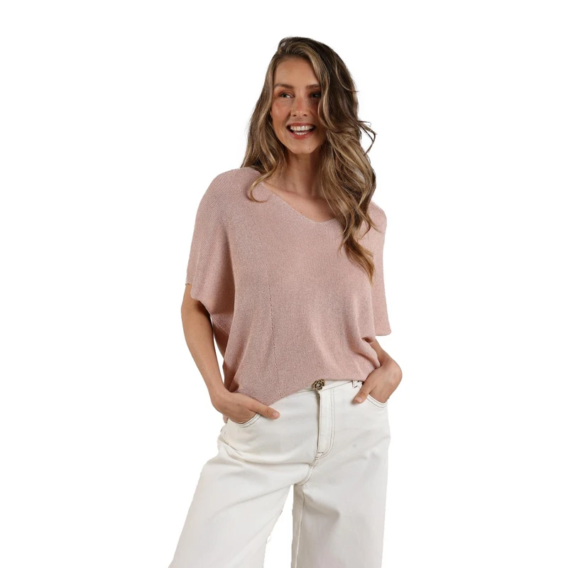 Dames Top DINA TOP LUREX Nukus NUDE